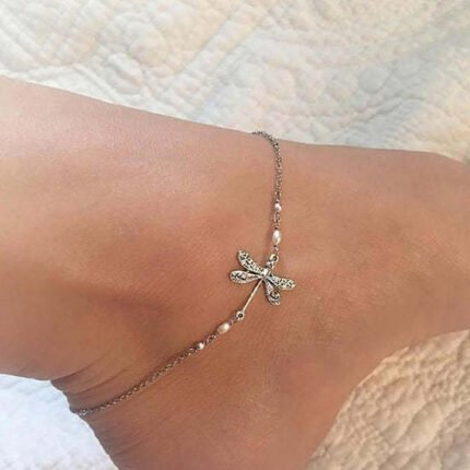 BUY 1 GET 1 FREE TODAY🥳SILVER DRAGONFLY ANKLET WITH PEARL(47% OFF🔥)