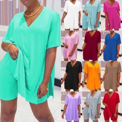 💃NEW V-Neck Tops & Shorts Set💗
